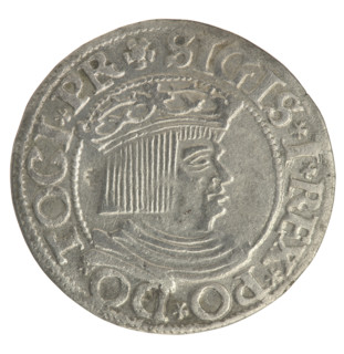 Gdansk grosz, Sigismund I the Old (King of Poland; 1506–1548). Obv.: Crowned male bust in profile