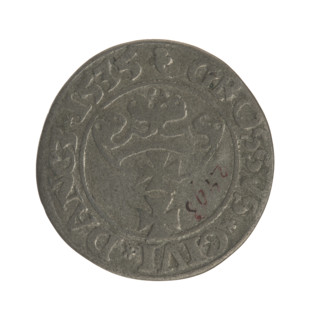 Gdansk grosz, Sigismund I the Old (King of Poland; 1506–1548). Jagiellonian-era Polish coin, 1535.