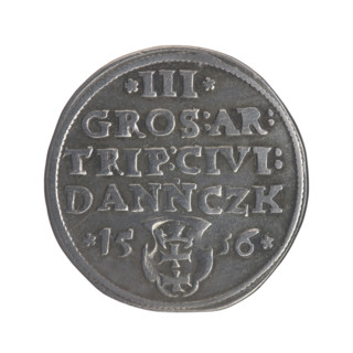 Gdansk trojak, Sigismund I the Old (King of Poland; 1506–1548). Obverse: Crowned male bust in
