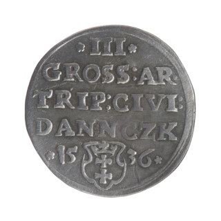 Gdansk troika, Sigismund I the Old (King of Poland; 1506–1548). Polish Jagiellonian coin, 1536.