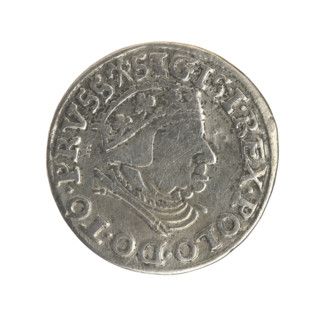 Gdansk trojak, Sigismund I the Old (king of Poland; 1506–1548). Obverse: Crowned male bust in