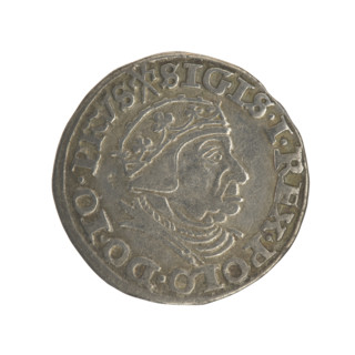 Gdansk trojak, Sigismund I the Old (King of Poland; 1506–1548). Obv.: Crowned male bust in profile