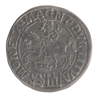Lithuanian grosz on a Polish foot, Sigismund II Augustus (King of Poland; 1544–1572). Obv.: Crowned