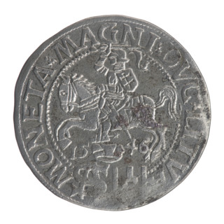 Lithuanian grosz on a Polish foot, Sigismund II Augustus (King of Poland; 1544–1572). Obverse: