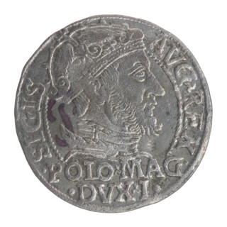 Lithuanian grosz on a Polish foot, Sigismund II Augustus (King of Poland; 1544–1572). Obverse: