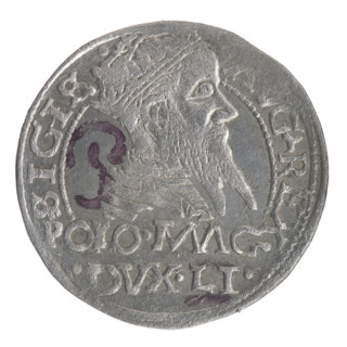 Lithuanian grosz on a Polish foot, Sigismund II Augustus (King of Poland; 1544–1572). Polish coin,