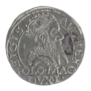Lithuanian grosz on a Polish foot, Sigismund II Augustus (King of Poland; 1544–1572). Polish coin,