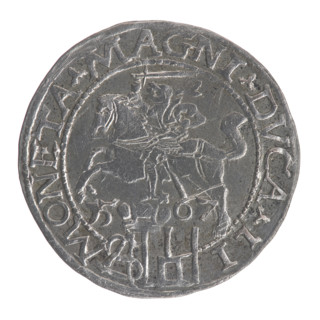 Lithuanian grosz on a Polish foot, Sigismund II Augustus (King of Poland; 1544–1572). Obverse: