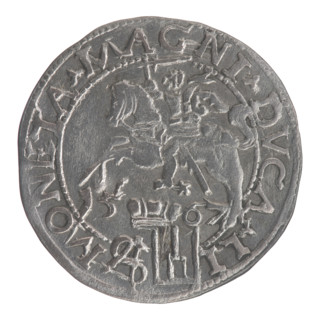 Lithuanian grosz on a Polish foot, Sigismund II Augustus (King of Poland; 1544–1572). Polish coin,
