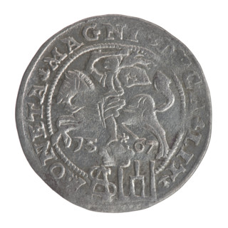 Lithuanian grosz on a Polish foot, Sigismund II Augustus (King of Poland; 1544–1572). Polish coin,