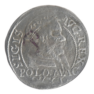 Lithuanian grosz on a Polish foot, Sigismund II Augustus (King of Poland; 1544–1572). Polish coin