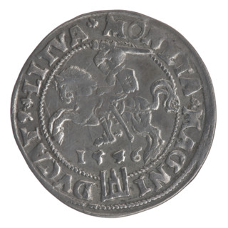Lithuanian grosz on a Lithuanian foot, Sigismund II Augustus (King of Poland; 1544–1572).