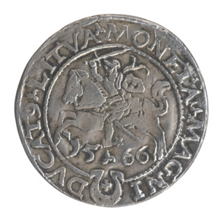 Lithuanian grosz on the Lithuanian foot, Sigismund II Augustus (King of Poland; 1544–1572). Coats