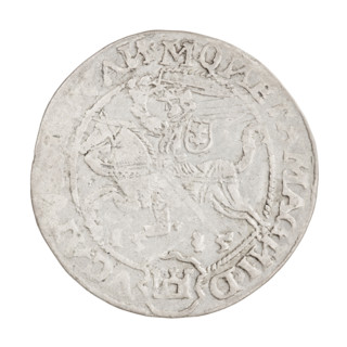 Lithuanian grosz, Sigismund I the Old (King of Poland; 1506–1548). Obverse: Polish crowned eagle;