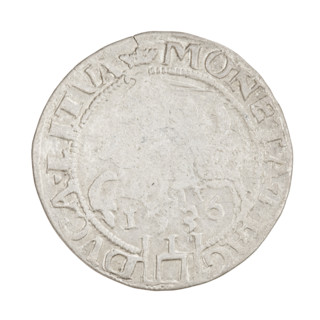 Lithuanian grosz, Sigismund I the Old (King of Poland; 1506–1548). Obverse: Crowned Polish eagle;