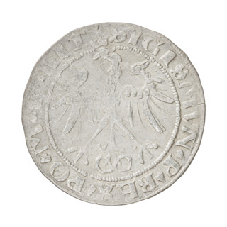 Lithuanian grosz of Sigismund I the Old (King of Poland, 1506–1548). Obverse: Crowned Polish eagle;
