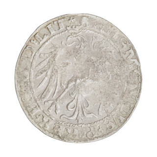 Lithuanian grosz of Sigismund I the Old (King of Poland, 1506–1548). Obverse: crowned Polish Eagle;