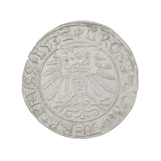 Prussian grosz, Sigismund I the Old (King of Poland; 1506–1548); obverse: crowned male bust in