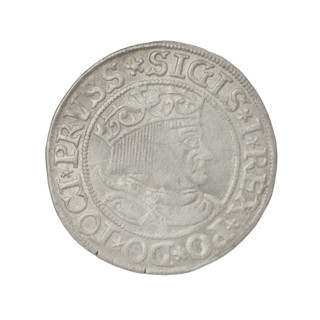 Prussian grosz, Sigismund I the Old (King of Poland; 1506–1548); silver coin (grosz), 1533;