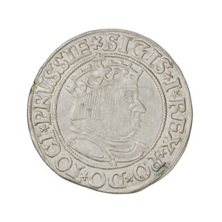 Prussian grosz, Sigismund I the Old (King of Poland; 1506–1548). Silver coin (grosz), 1534.