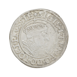 Prussian grosz (1535) depicting Sigismund I the Old (King of Poland, 1506–1548). Obverse: crowned
