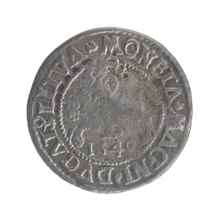 Lithuanian half-grosz, Sigismund II Augustus (King of Poland, 1544–1572); obverse: Polish eagle