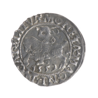 Lithuanian half-grosz, Sigismund II Augustus (King of Poland, 1544–1572); coats of arms of the