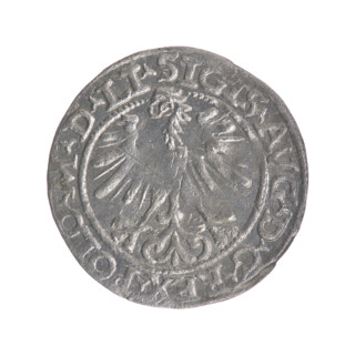 Lithuanian half-grosz, Sigismund II Augustus (King of Poland; 1544–1572); emblems, Jagiellons