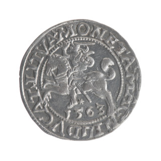 Lithuanian half-grosz, Sigismund II Augustus (King of Poland; 1544–1572); maker: Gabriel Tarlo (ca.