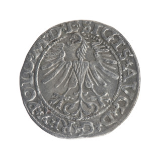 Lithuanian half-grosz, Sigismund II Augustus (King of Poland; 1544–1572); maker: Gabriel Tarlo (ca.