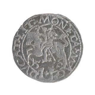 Lithuanian half-grosz, Sigismund II Augustus (King of Poland; 1544–1572); issuer: Stanislaw