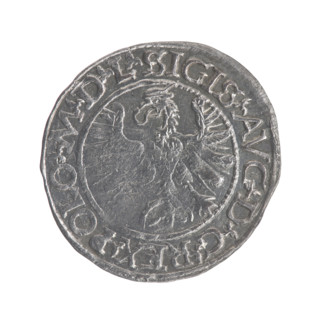 Lithuanian half-grosz, Sigismund II Augustus (King of Poland; 1544–1572); maker: Stanislaw