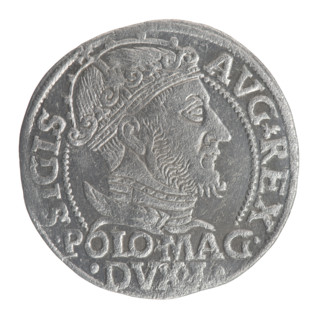 Lithuanian grosz on a Polish foot, Sigismund II Augustus (King of Poland; 1544–1572). Polish coin
