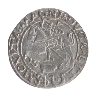 Lithuanian grosz on a Polish foot, Sigismund II Augustus (King of Poland; 1544–1572). Obverse: