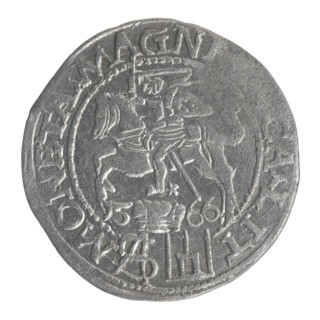 Lithuanian grosz on a Polish foot, Sigismund II Augustus (King of Poland; 1544–1572). Polish coin,