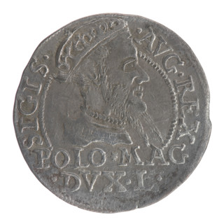 Lithuanian grosz on a Polish foot, Sigismund II Augustus (King of Poland; 1544–1572). Silver coin
