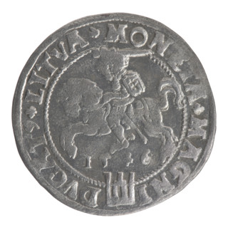 Lithuanian grosz on a Lithuanian foot, Sigismund II Augustus (King of Poland; 1544–1572); coats of