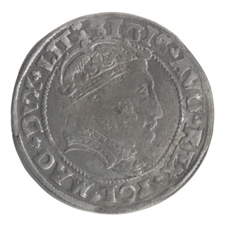Obverse: Crowned male bust in armour with profile turned to the right; rim inscription divided at