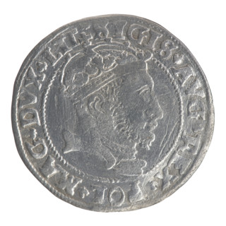 Lithuanian grosz on a Lithuanian foot, Sigismund II Augustus (King of Poland; 1544–1572), coats of