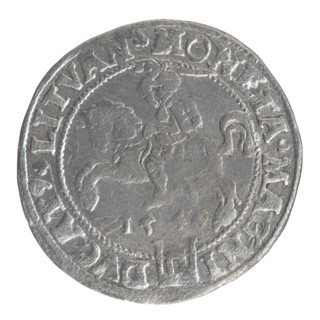 Lithuanian grosz on a Lithuanian foot, Sigismund II Augustus (King of Poland; 1544–1572). Obverse: