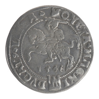 Lithuanian grosz on a Lithuanian foot, Sigismund II Augustus (King of Poland; 1544–1572), coats of