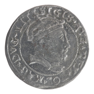 Lithuanian grosz on a Lithuanian foot, Sigismund II Augustus (King of Poland; 1544–1572), coats of
