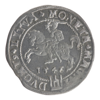 Lithuanian grosz on a Lithuanian foot, Sigismund II Augustus (King of Poland; 1544–1572), coats of