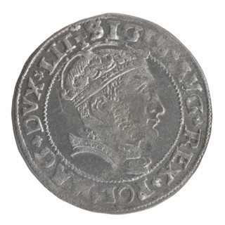 Lithuanian grosz on a Lithuanian foot, Sigismund II Augustus (King of Poland; 1544–1572), coats of