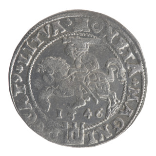 Lithuanian grosz on a Lithuanian foot, Sigismund II Augustus (King of Poland; 1544–1572), coats of