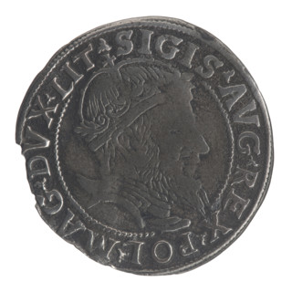 Lithuanian grosz on a Lithuanian foot, Sigismund II Augustus (King of Poland; 1544–1572), coats of