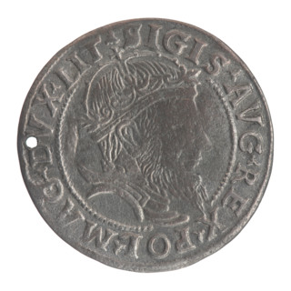 Obverse: Crowned male bust in armour with profile turned to the right, rim inscription divided at