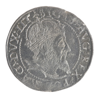 Lithuanian grosz on a Lithuanian foot, Sigismund II Augustus (King of Poland; 1544–1572), coats of