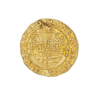 Ducat of Jan (Duke of Ziebice and Olesnica; 1536–1565), Silesia, 1562. Obverse: bust of Duke Jan