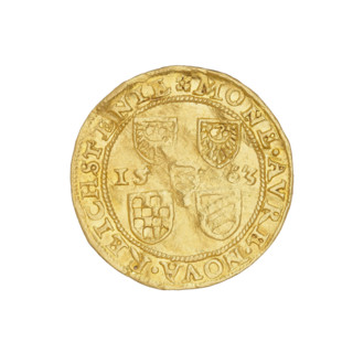 Ducat of Jan (Duke of Ziebice-Olesnica; 1536–1565), 1563. Obverse: bust of Duke Jan with long beard